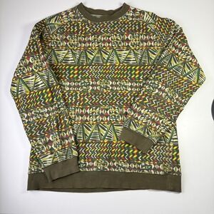 MISHKA Men's Large Graphic Crewneck Sweatshirt Geometric Print Brooklyn